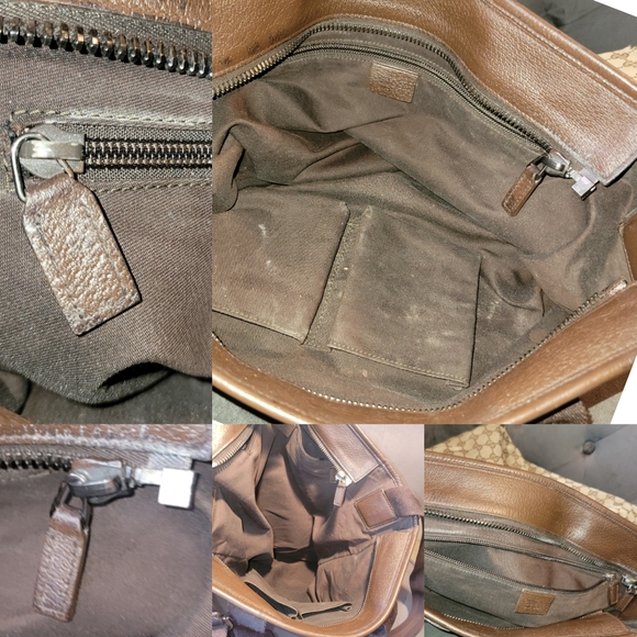 Authentic Gucci GG Canvas Brown Beige Large 2way Shoppers Shoulder Bag Tote - Picture 5 of 16